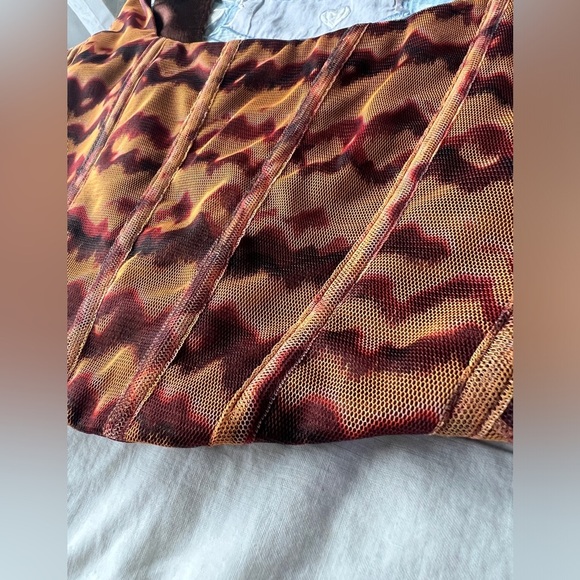 NWT Zara Womens Brown Tulle Corset Bustier Party Summer Top Small - Picture 12 of 13